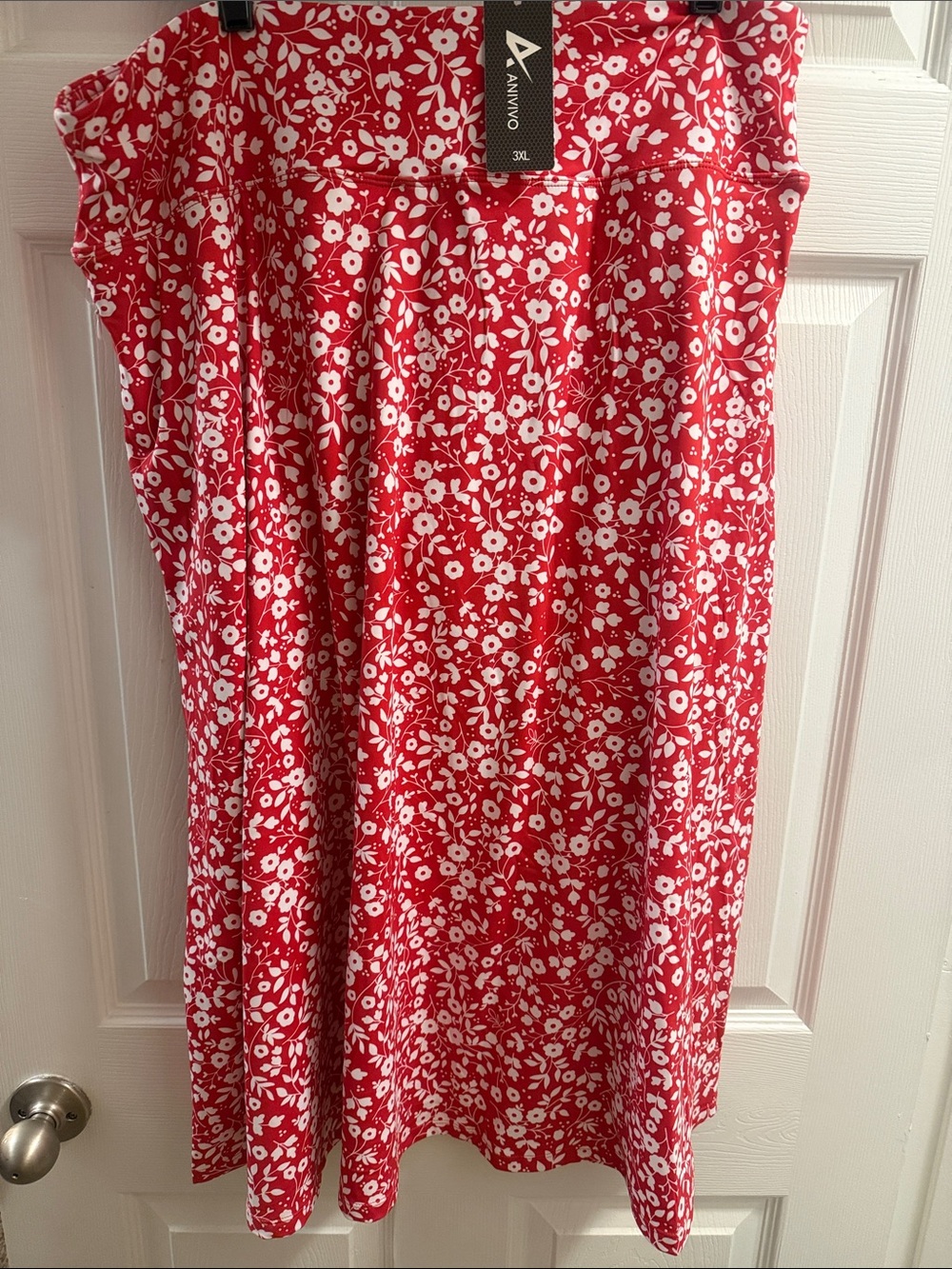 Vivo Red and White Floral Circle Skort